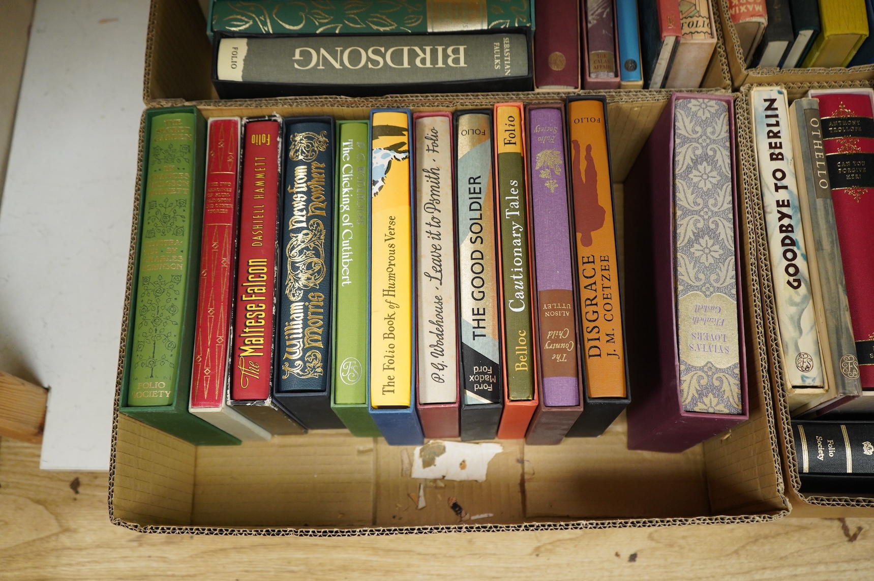 (Folio Society) Goethe, Johann Wolfgang von - Faust: Parts One and Two. Translated by David Luke ... num. illus. (some coloured); publisher's morocco backed cloth, in slipcase, folio.; Milton, John - Paradise Lost ... nu